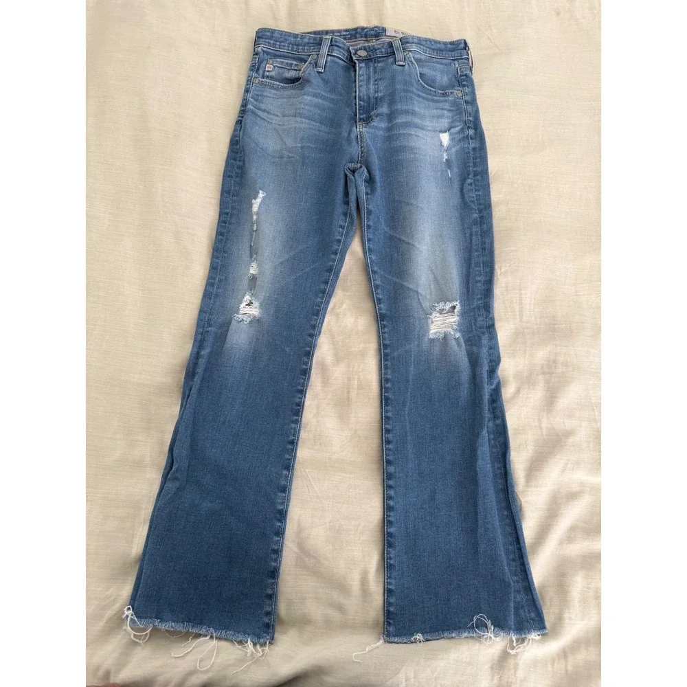 AG Adriano‎ Goldschmied Jodi Crop High Rise Slim Flare Jeans 28